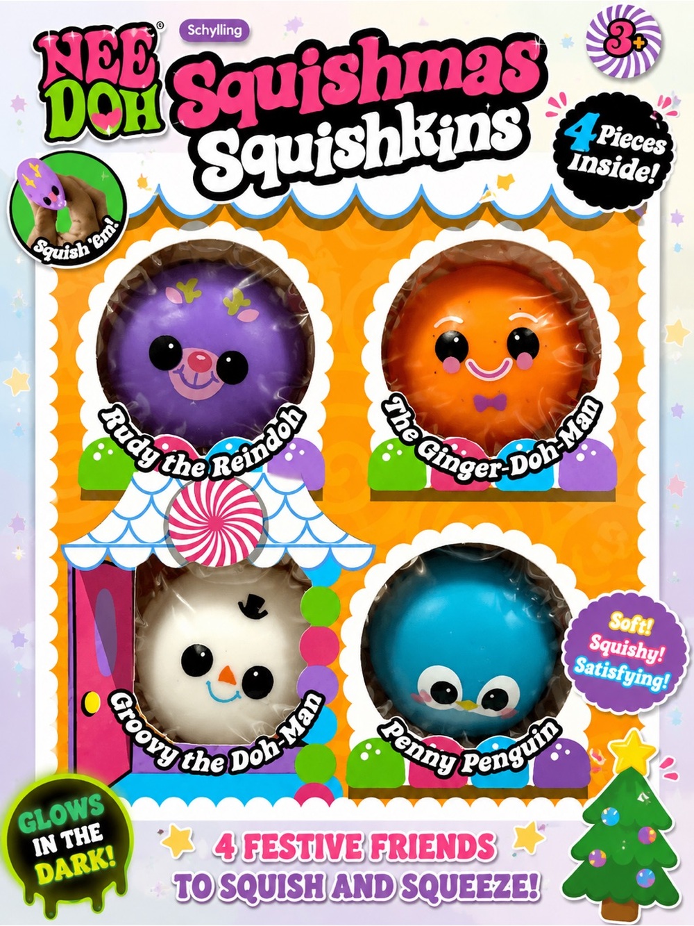 Firm price Squishmas Squishkins Pick One! - Purple, Orange, White, Blue